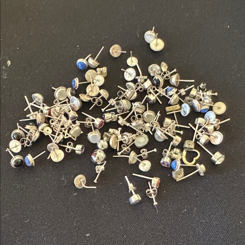 Mixed real Silver Stud Earrings